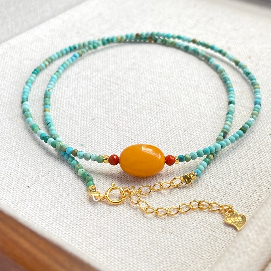 S925 pure silver natural turquoise necklace - 5