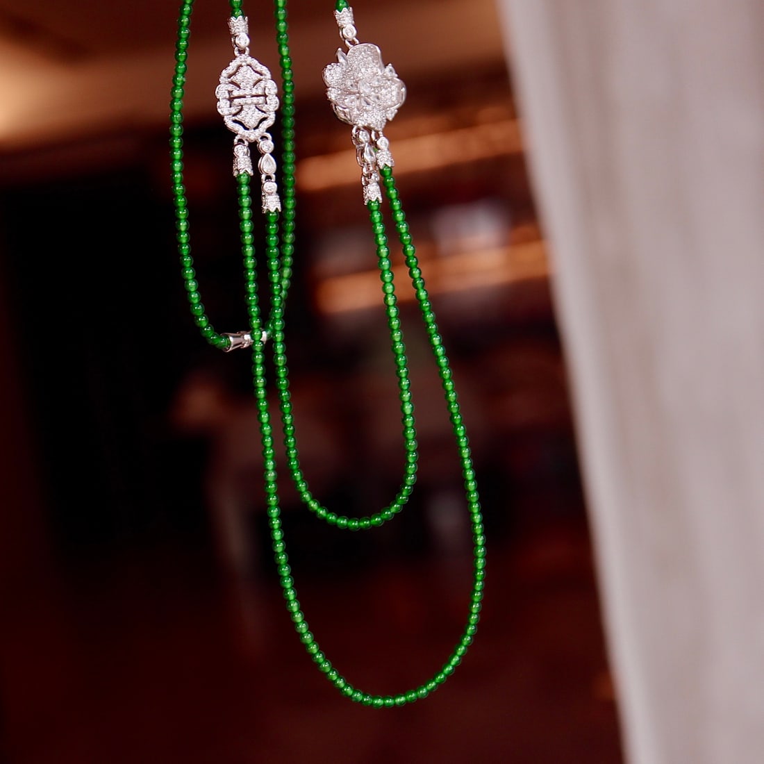 925 silver natural jadeite necklace - 7