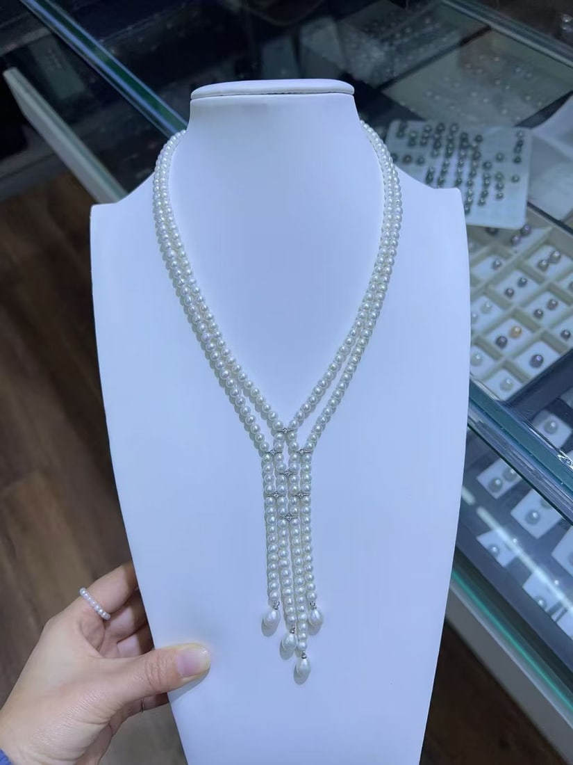 4-5mm natural freshwater pearl necklace - 3