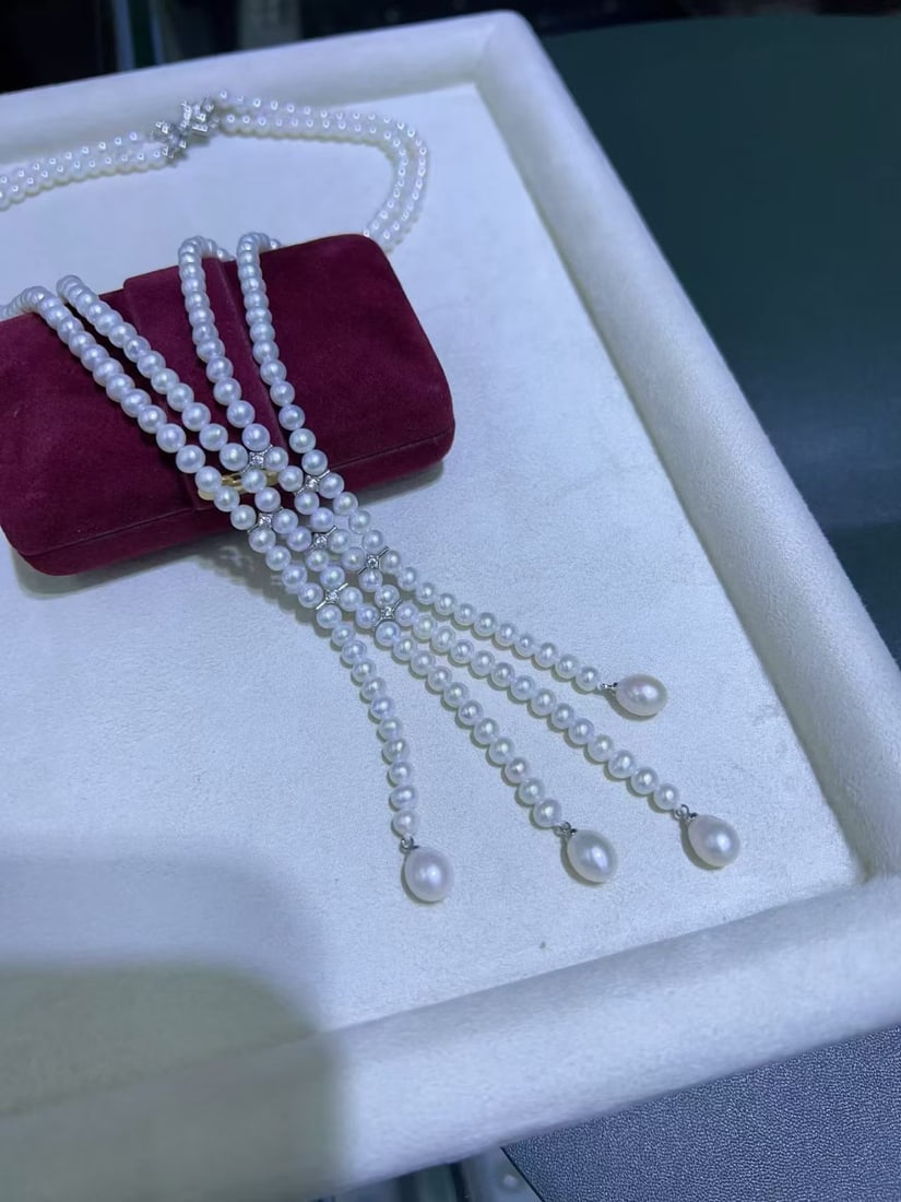 4-5mm natural freshwater pearl necklace - 4