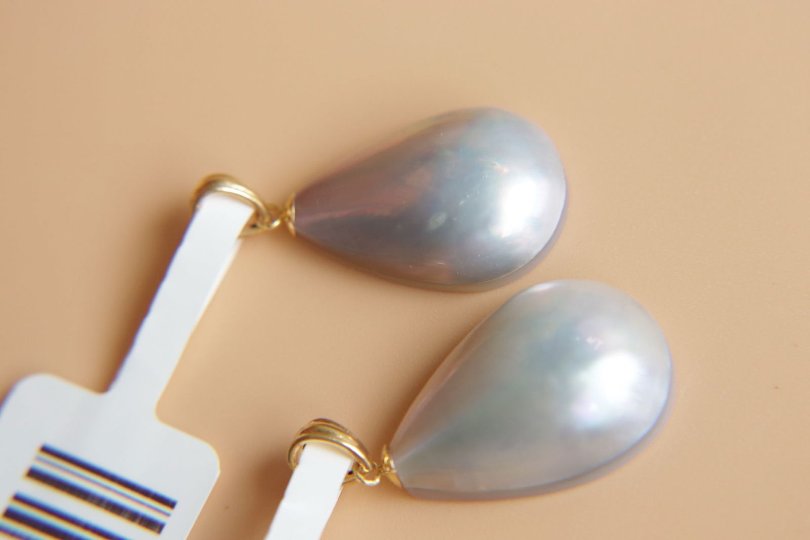 18K Gold South Sea Mabe Pearl Pendant, 12x17mm Teardrop - 4