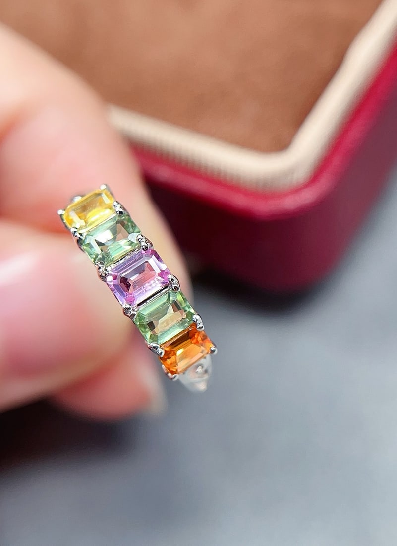 18K Gold Blue Sapphire Ring 1.1ct Emerald Cut - 4