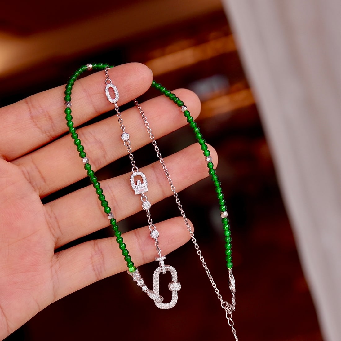 Natural jadeite millet bead versatile necklace - 4