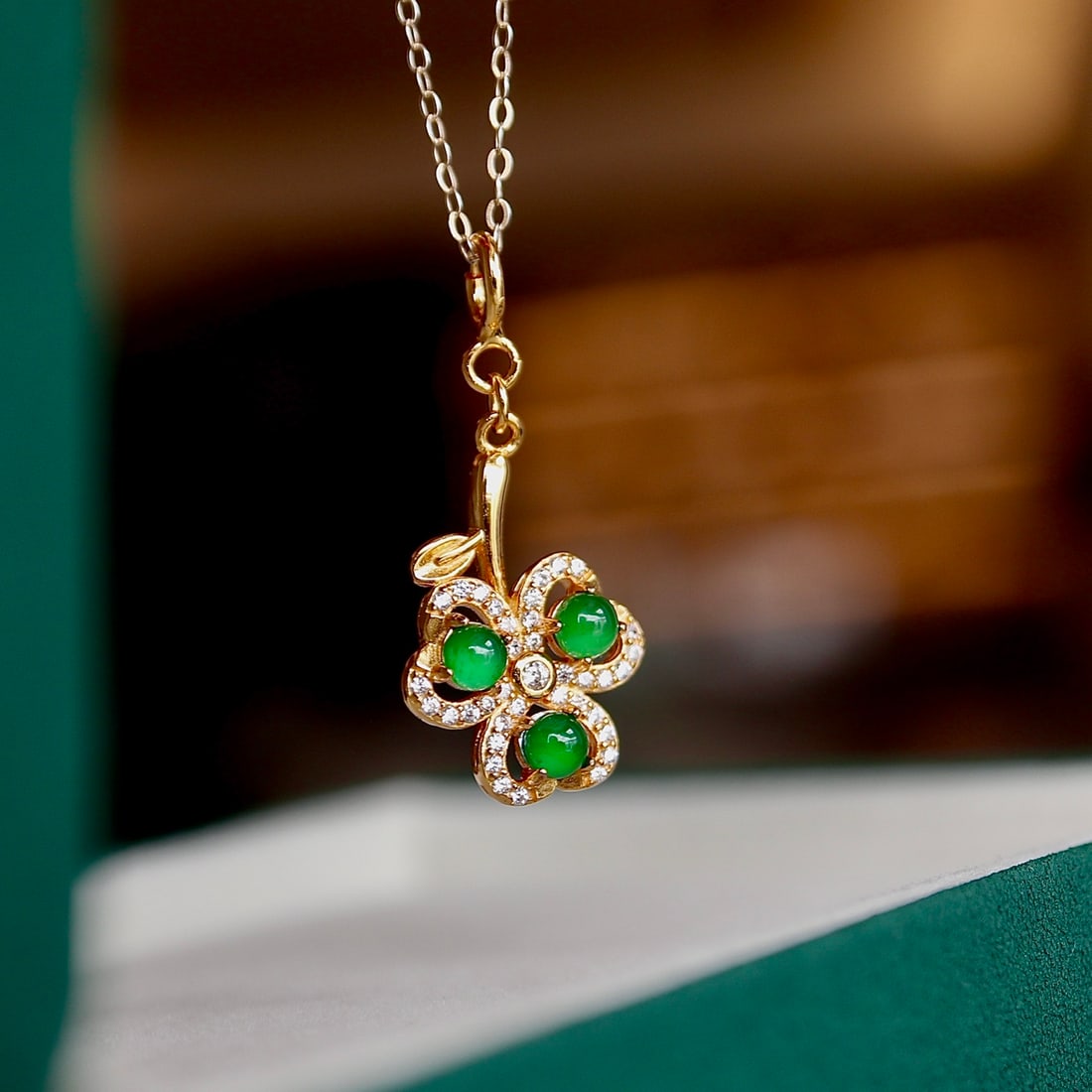 S925 silver natural jade pendant - 2