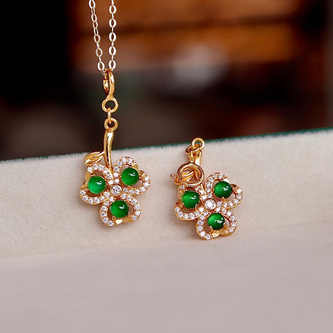 S925 silver natural jade pendant - 4