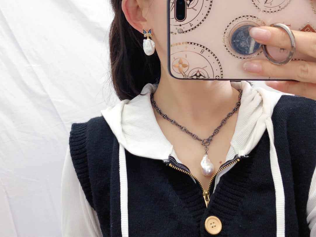 Natural pearl earrings - 2