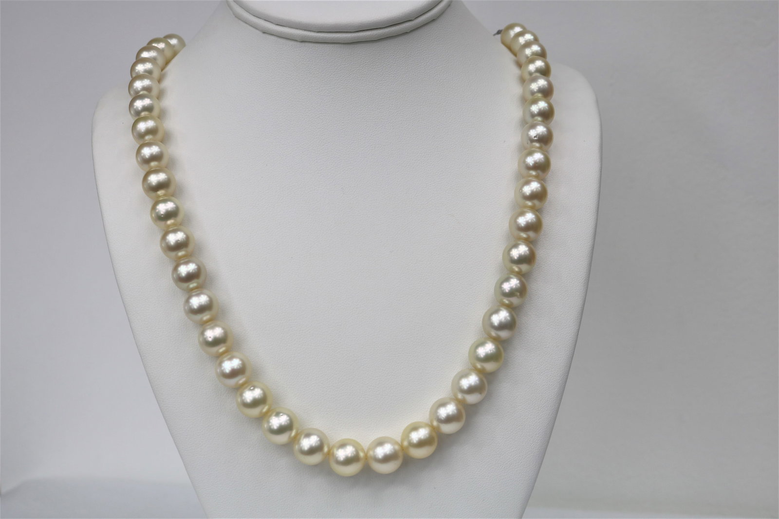 10-12mm Champagne South Sea Round Necklace with 14k Clasp (1 of 3)