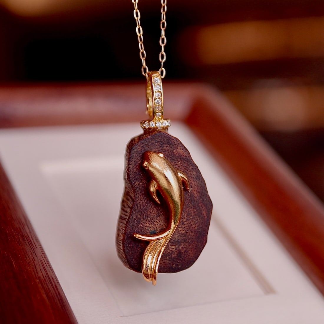 S925 silver natural agarwood pendant (1 of 8)