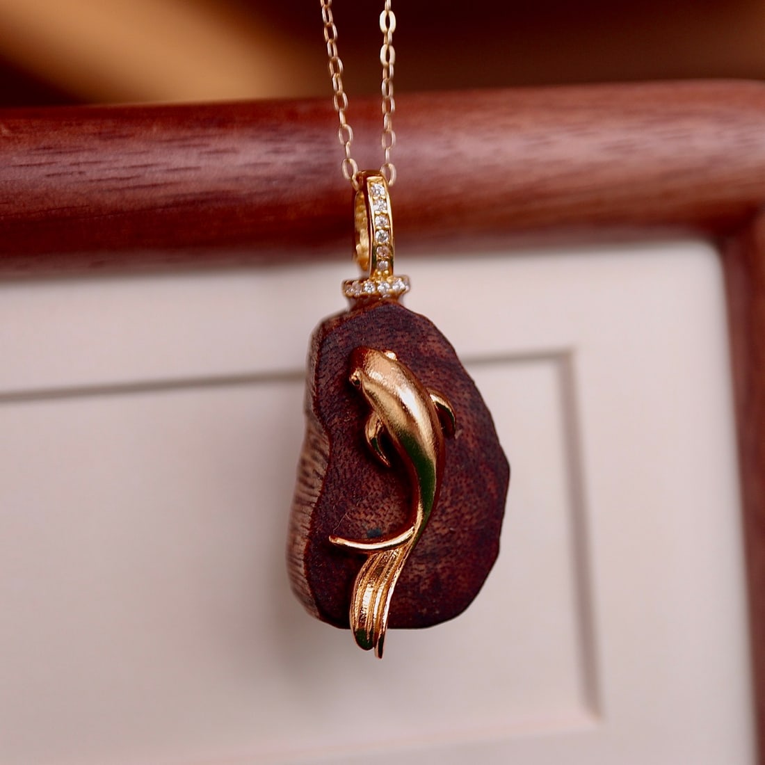 S925 silver natural agarwood pendant - 2