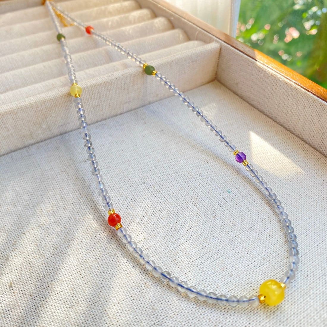 S925 pure silver natural moonstone necklace - 8