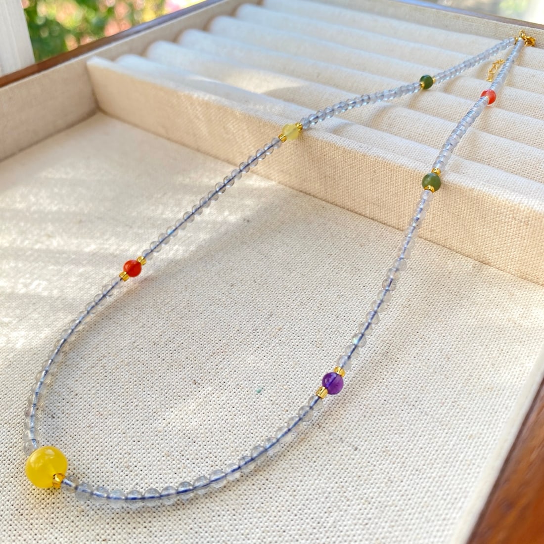 S925 pure silver natural moonstone necklace - 9