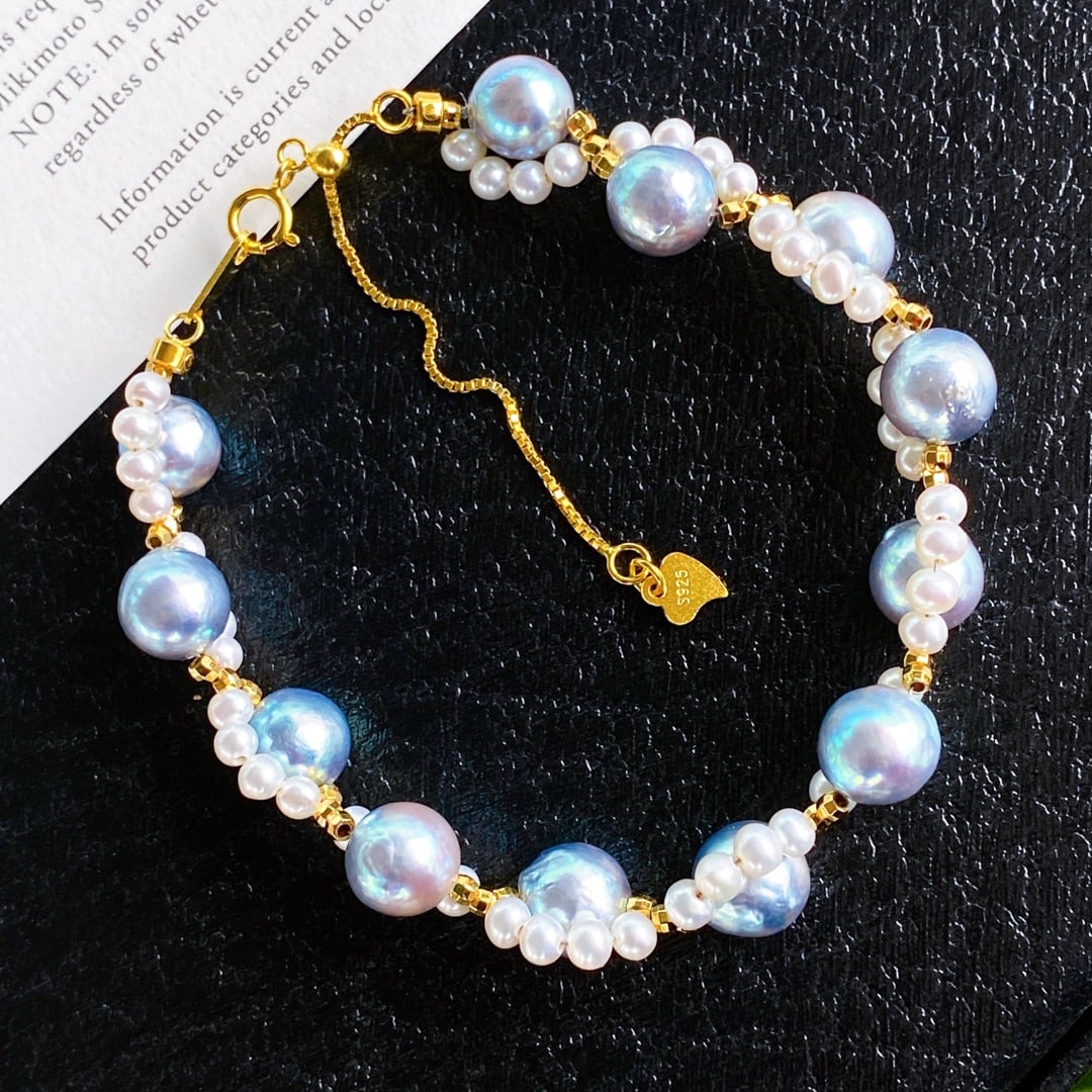 Adjustable 925 silver pearl bracelet - 7