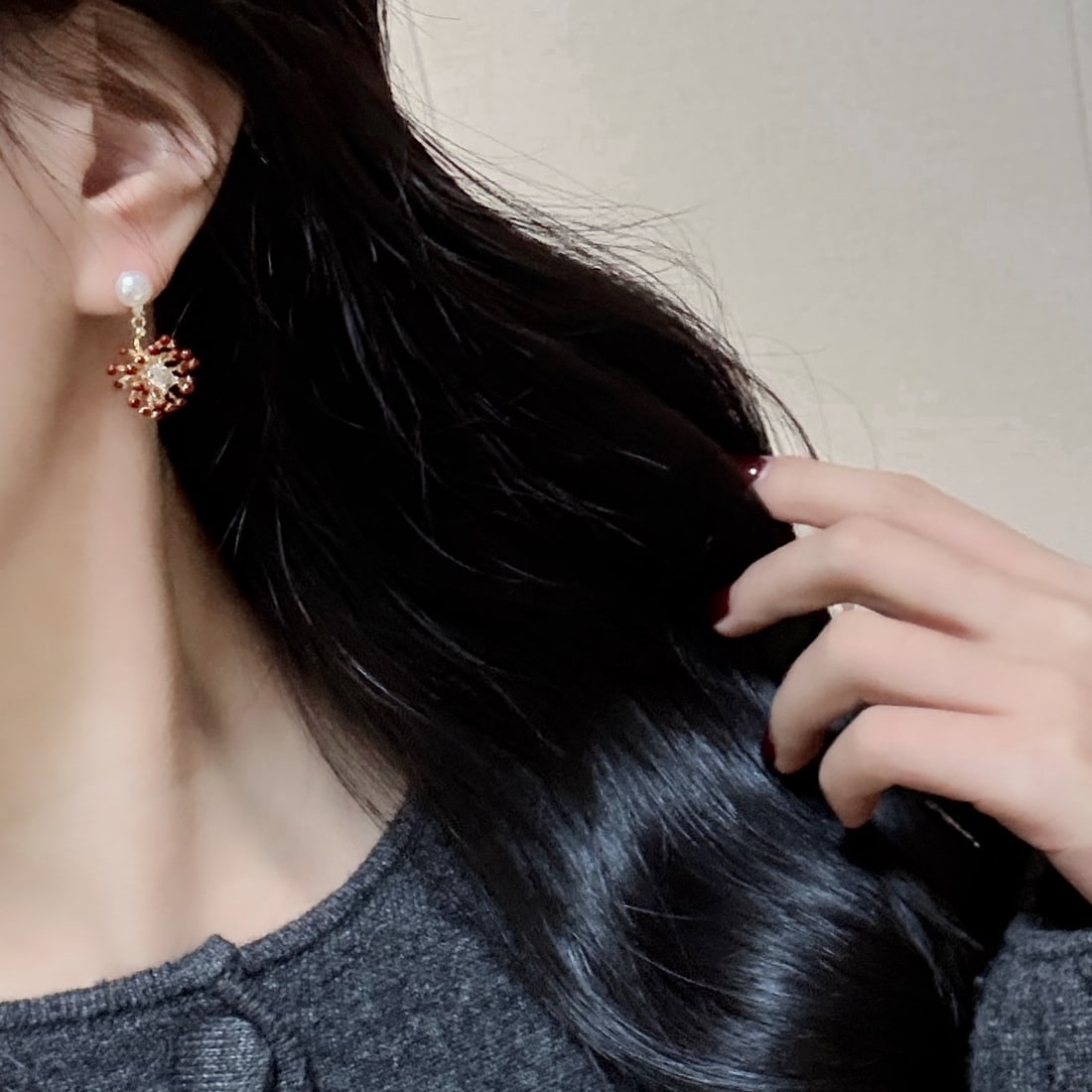 Firework Freshwater Pearl Stud Earrings, 14K Gold Plated, High-Quality Natural Pearls - 3