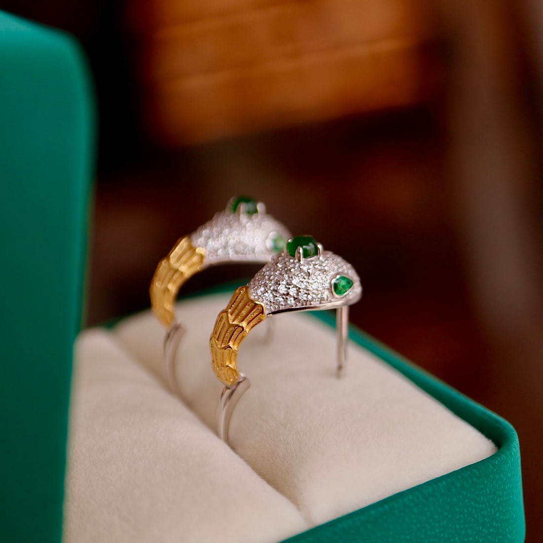 Sterling Silver Natural Jadeite Earrings - 2