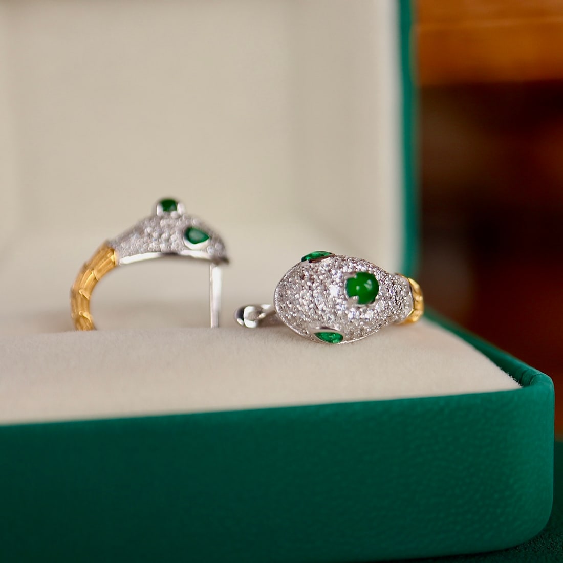 Sterling Silver Natural Jadeite Earrings - 7