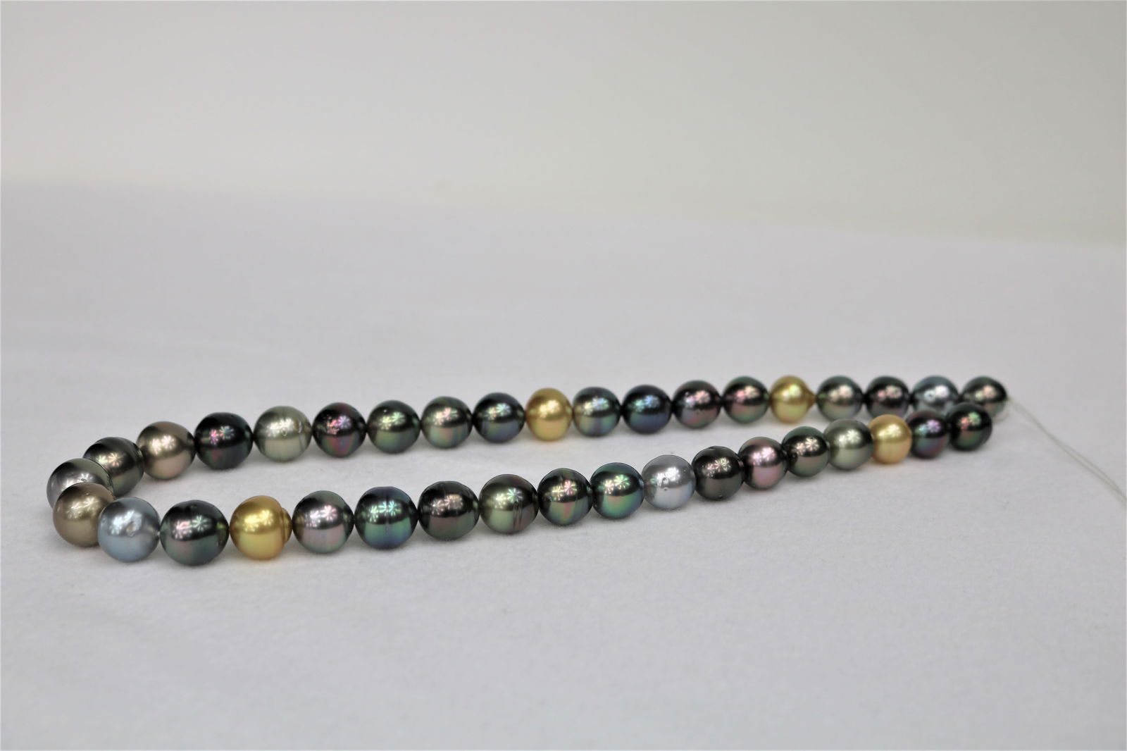 10-12mm Tahitian and Golden South Sea Multi Color Necklace with 14k Clasp - 3