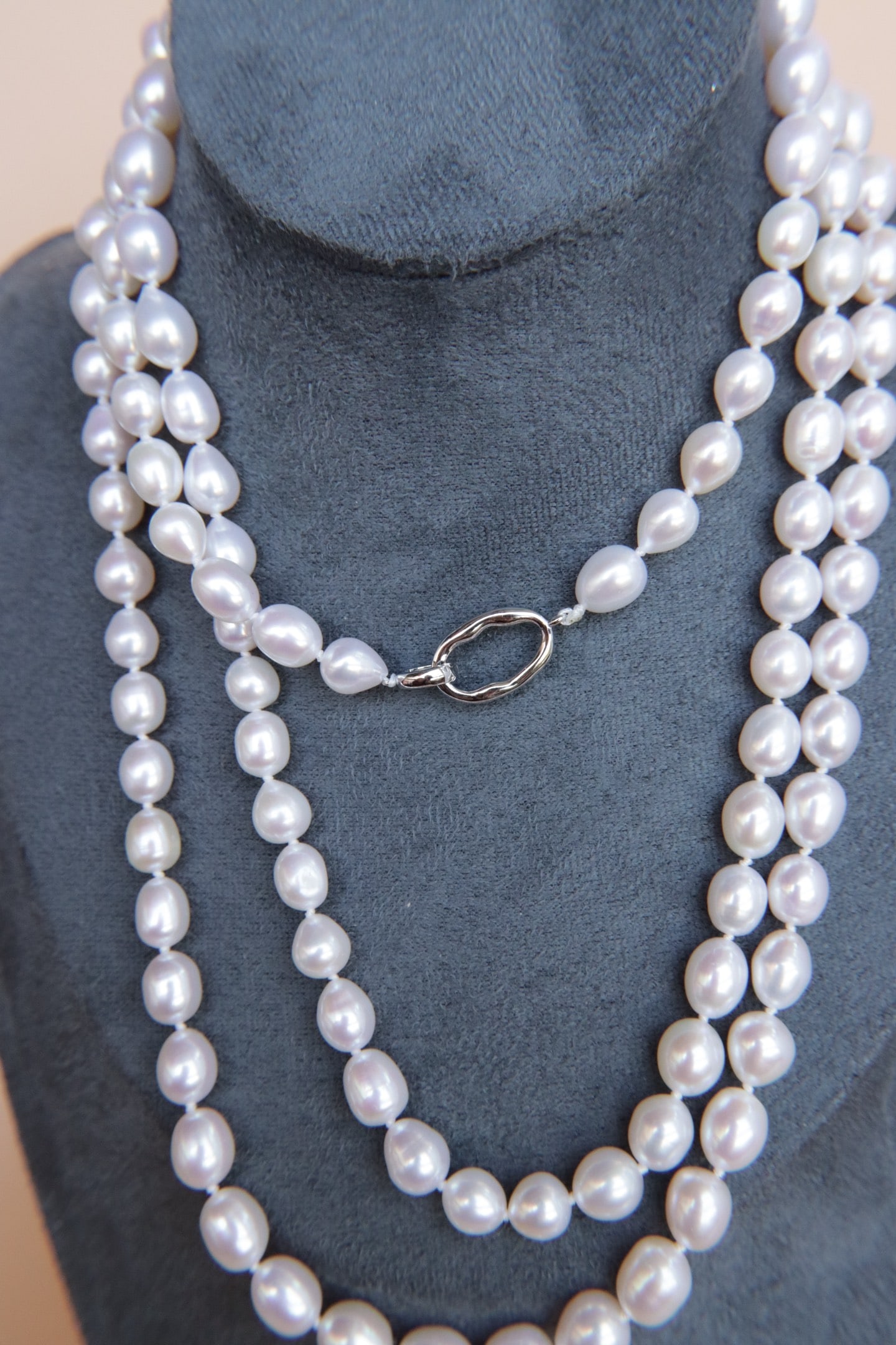 Natural Aurora Freshwater Pearl Necklace, 7-10mm, High Luster - 2