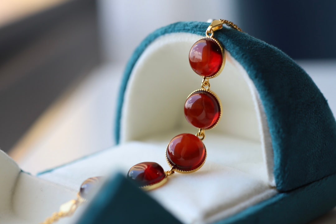 Natural Red Amber Bead Bracelet S925 Sterling Silver 10mm - 3