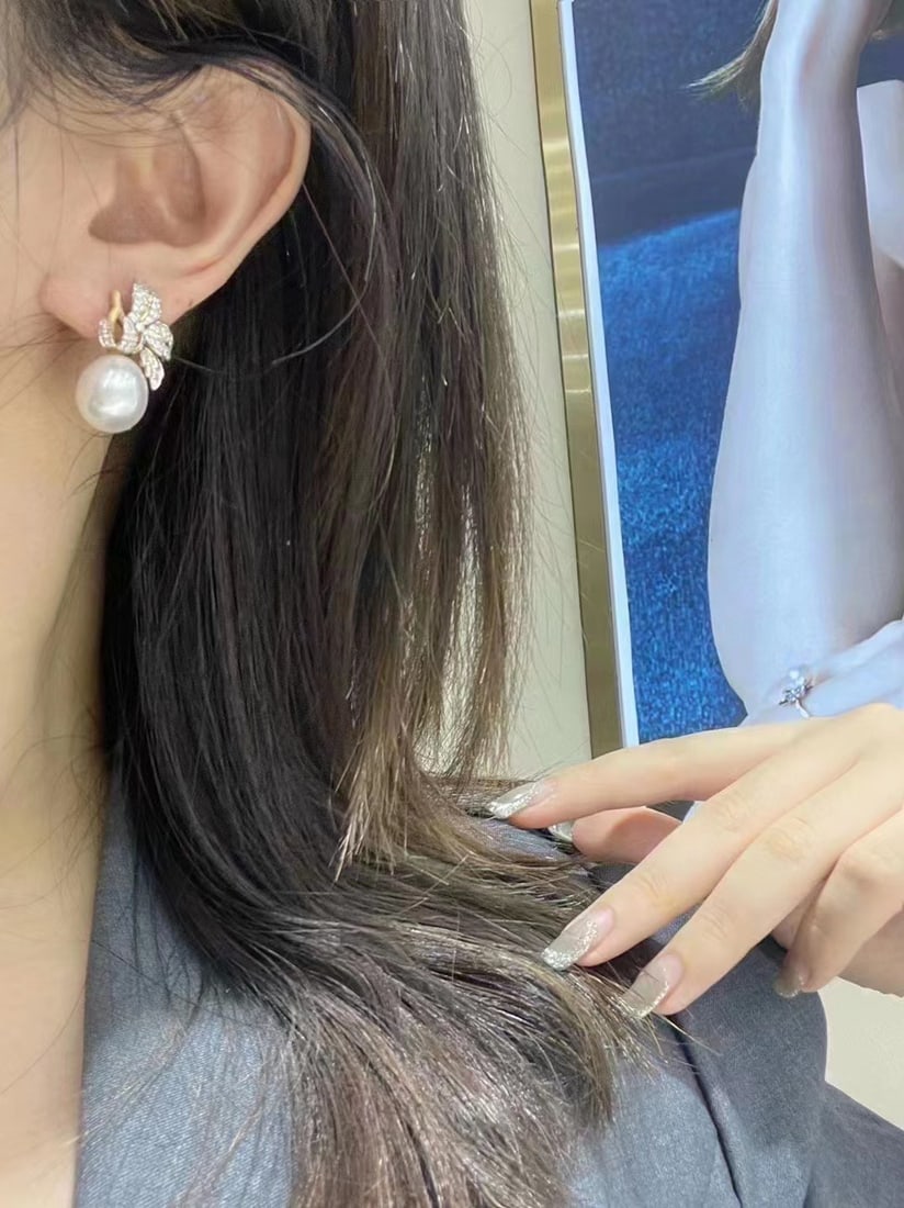 S925 Sterling Silver Natural Pearl Earrings - 6