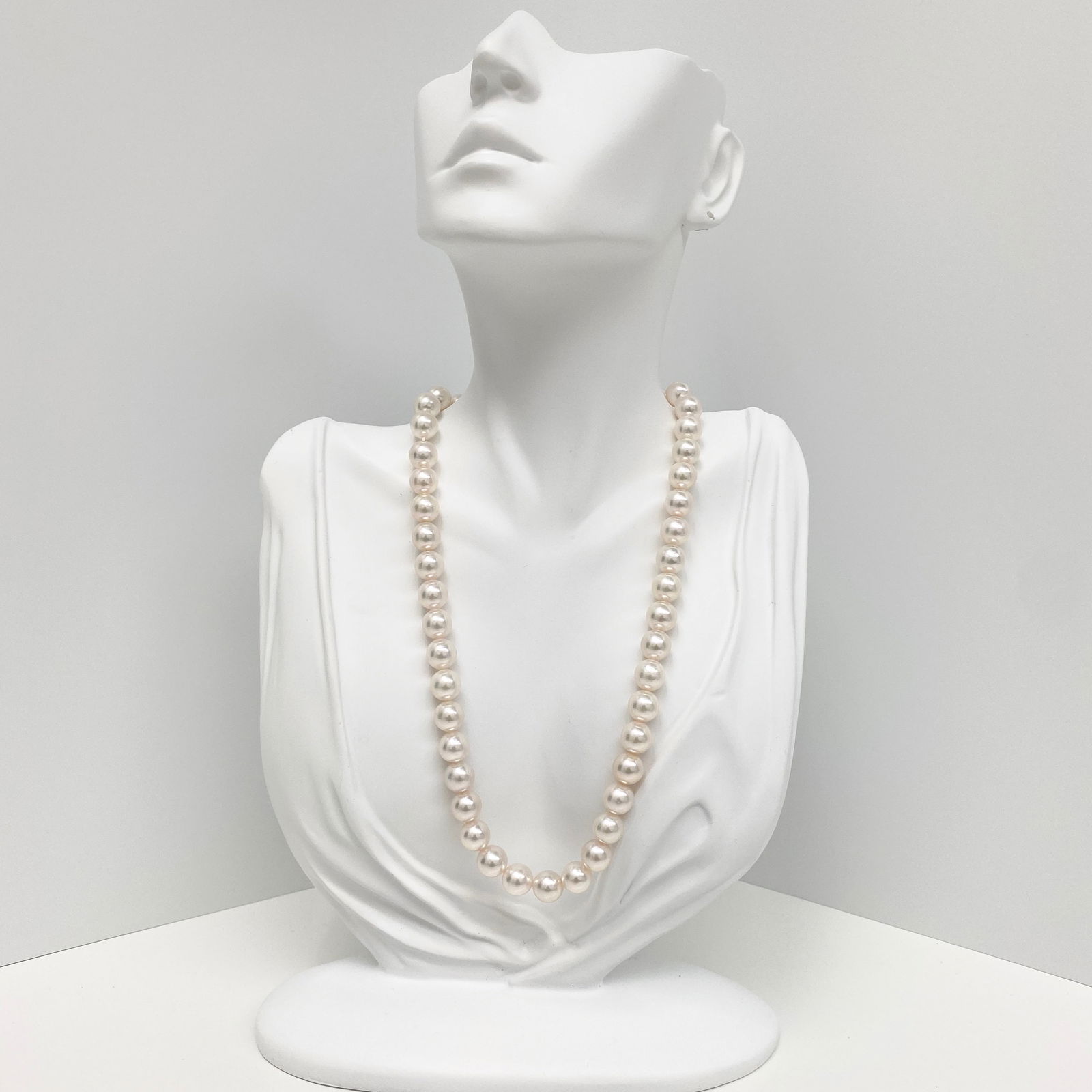 9-9.5mm Akoya Pink Overtones Round Pearl Necklace with 14k Clasp - 3