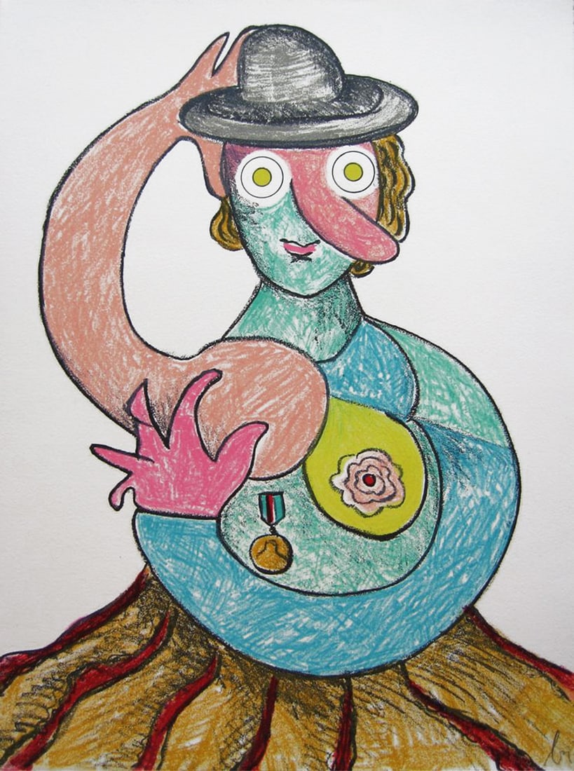 Enrico Baj Vertiges Original Lithograph 1972 Pencil Hand-Signed (1 of 1)