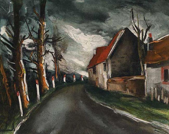 Vlaminck Lithograph 35 The Longny road 1958 Framed - 3