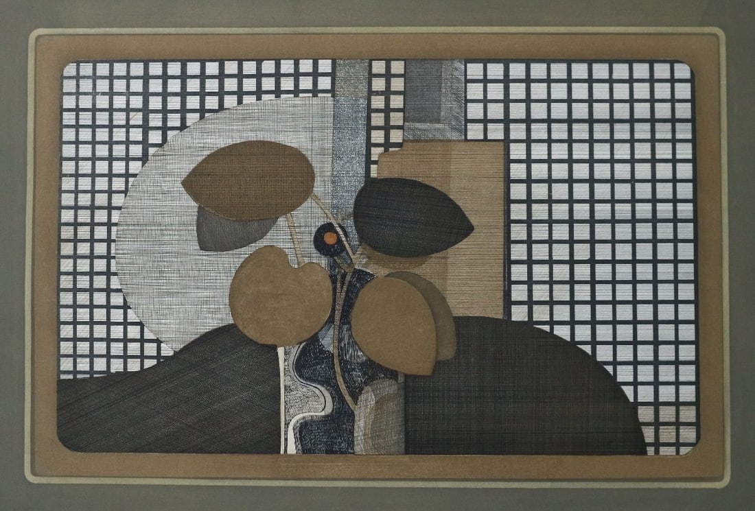 Minaux Original Etching 1978 Feuilles d'Automne Signed & numbered (1 of 3)