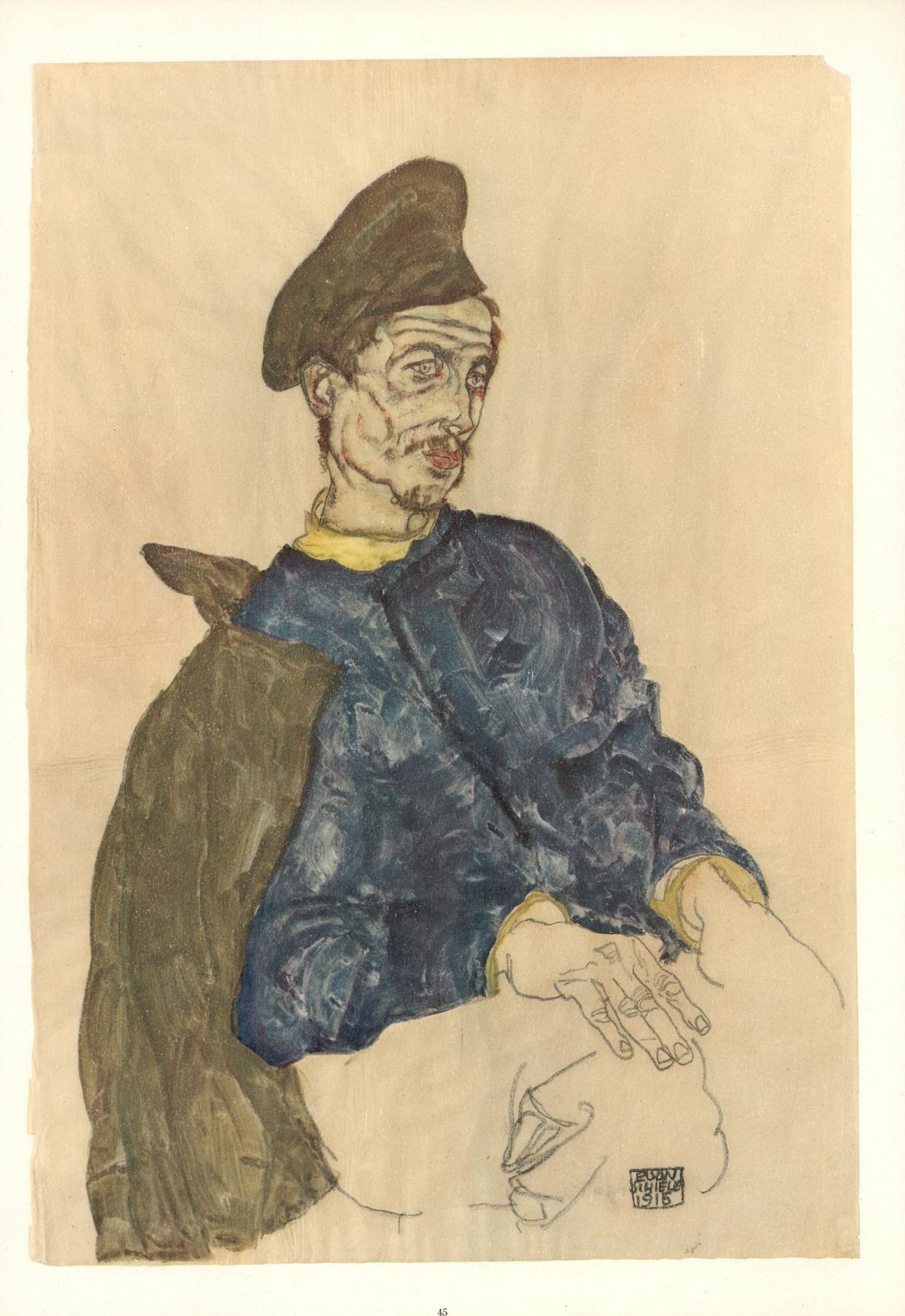 Schiele Lithograph 45 Russian Prisoner of War 1968 (1 of 1)