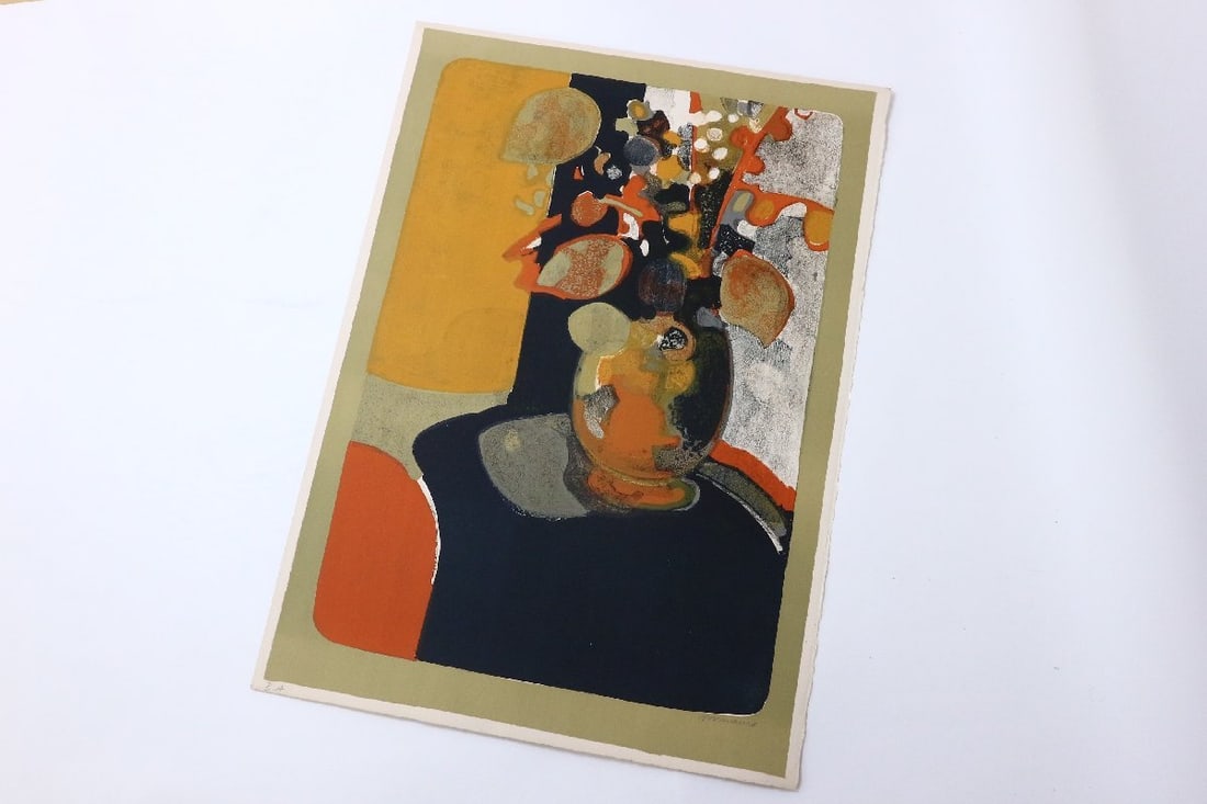 Minaux Original Lithograph Le Grand Bouquet 1966 Signed & Numbered - 2