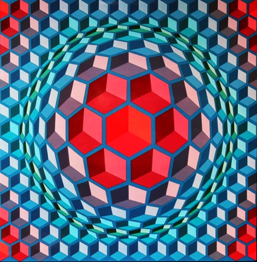 Victor Vasarely Progression 1-1, Optic Art (1 of 1)