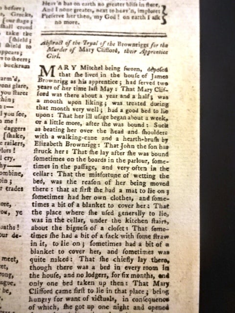 1767 Magazine Elizabeth Brownrigg Execution Map - 2