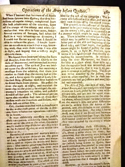 1759 Magazine Battle of Quebec Map French Indian War - 3