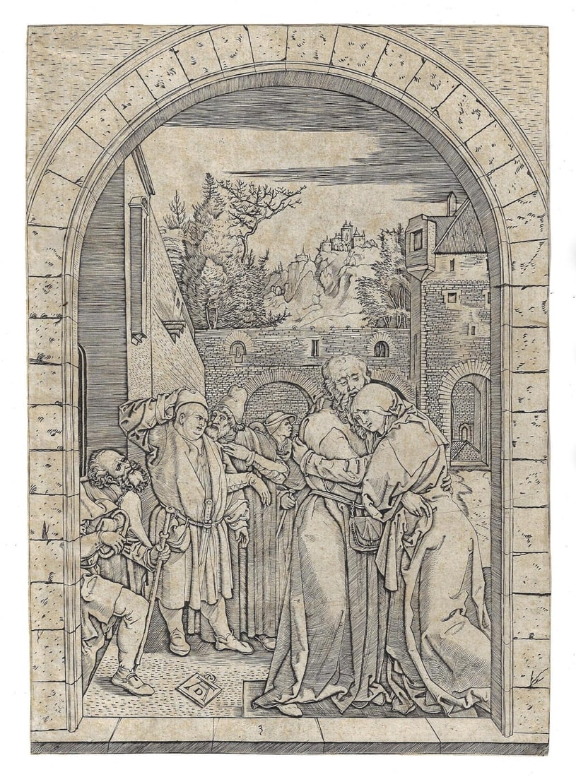 1520 Raimondi Engraving After Albrecht Durer Life of the Virgin: Title: 1520 Raimondi Engraving After Albrecht Durer Life of the Virgin Additional Information: "Rejection of Joachims Offering" after Albrecht Durer (1471-1528) by Marcantonio Raimondi (1480-1534)