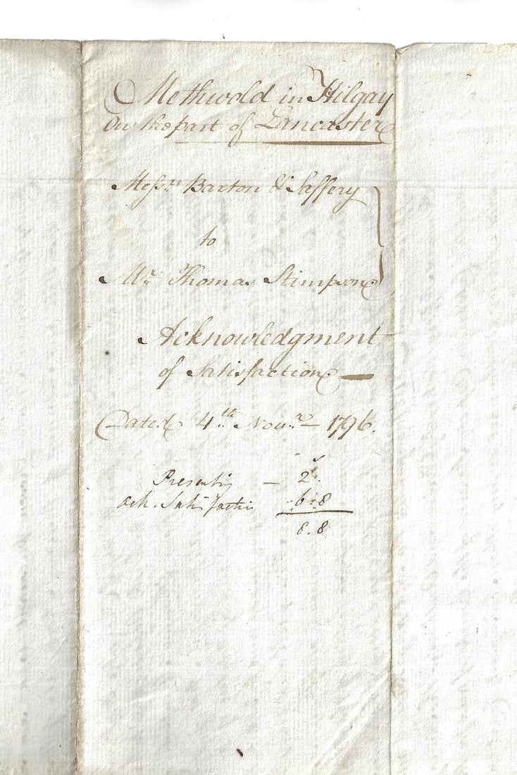 1796 English Manuscript Satisfaction - 2