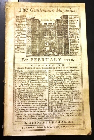 1750 Gentleman's Magazine Nova Scotia (1 of 4)