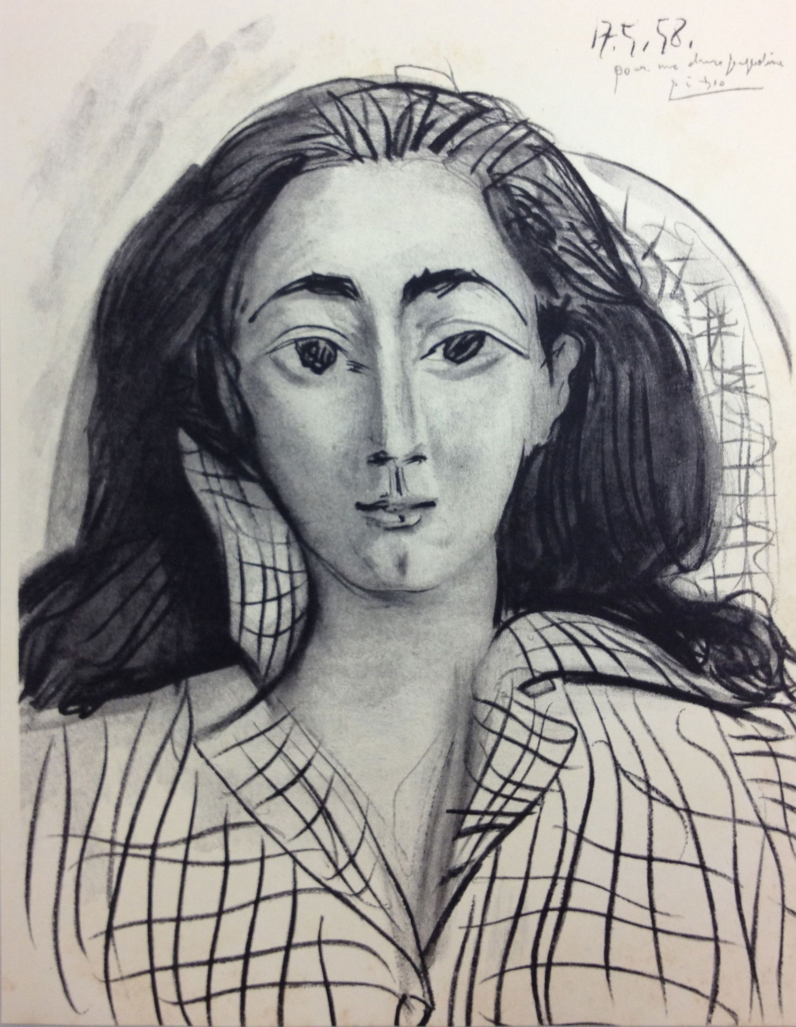 Picasso Lithograph Pour Jaquelin Signed & dated in plate 1958 (1 of 1)