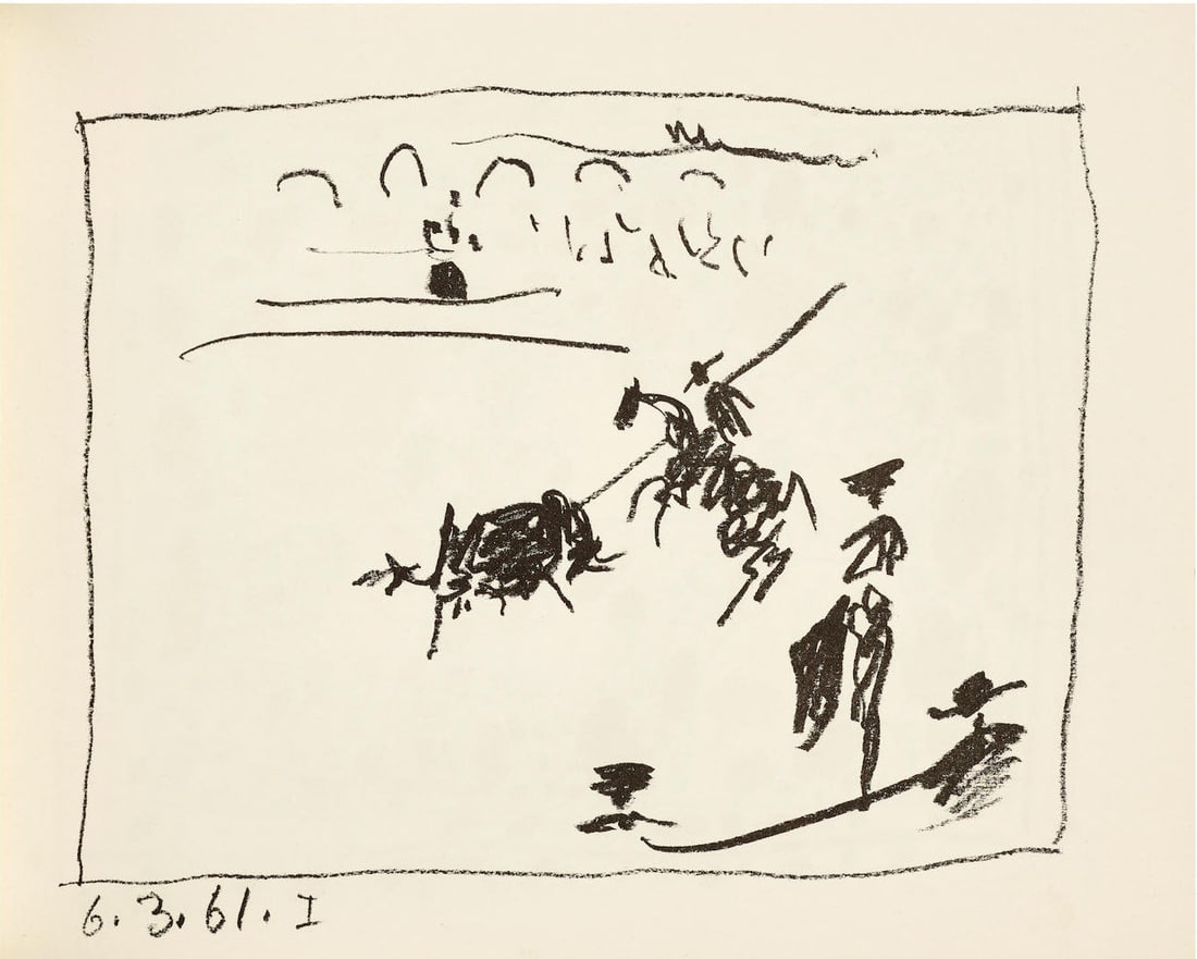Pablo Picasso I . 6-3-61 Original Lithograph The pick a los toros (1 of 1)
