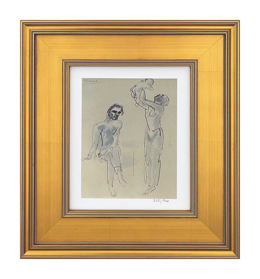 Pablo Picasso Couple With Child Limited Edition Framed: Title: Pablo Picasso Couple With Child Limited Edition Framed Artist: Pablo Picasso Description: Artist: Pablo Picasso Country: Spain Title: Couple With Child Medium: Giclees Marks: Limited Edition nu