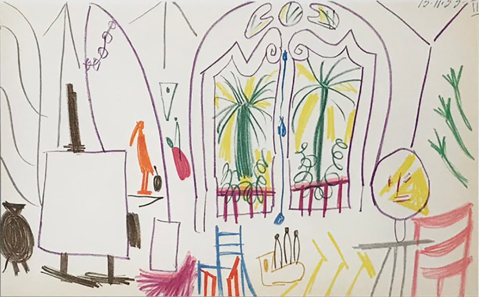 Picasso Sketchbook Carnet de la Californie print # 2 dated 15/11/1955: Title: Picasso Sketchbook Carnet de la Californie print # 2 dated 15/11/1955 Artist: Pablo Picasso Description: TTitle: Untitled No 2 dated 15/11/1955 Artist: Pablo Picasso Country: Spain 