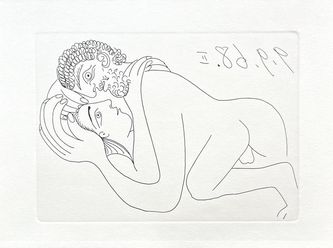 Picasso Gravure Apollinaire Les onze mille verges 9: Title: Picasso Gravure Apollinaire Les onze mille verges 9 Artist: Pablo Picasso Description: Title: Les onze mille verges 9 Artist: Pablo Picasso Country: Spain Medium: Gravure Marks: Not signed, num