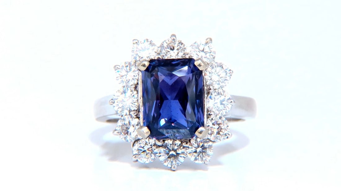 GIA Certified 5.03ct Natural No Heat Color change Purple Violet Sapphire Ring - 3