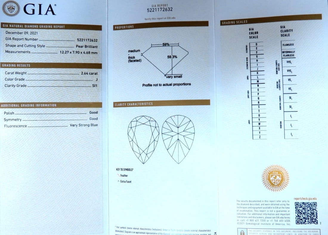 GIA Certified 2.64ct Natural Pear Diamond Ruby ring 14kt - 8