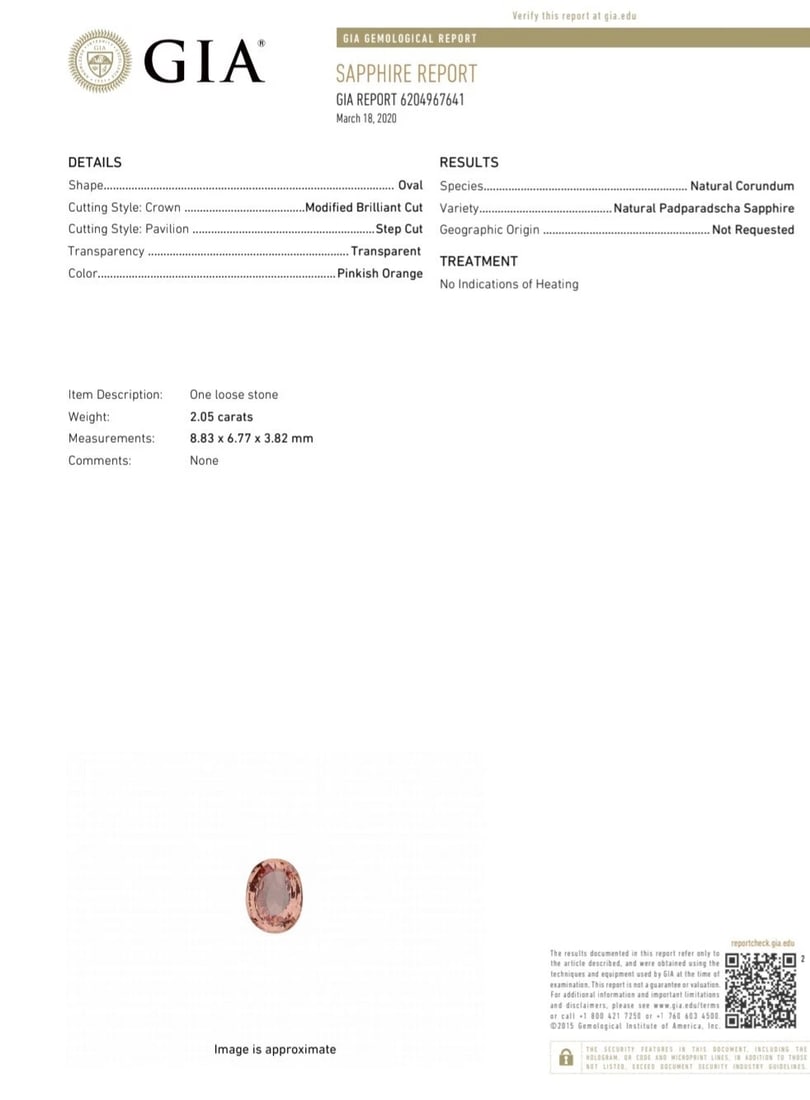 GIA Certified 2.05ct Natural Padparadscha Pink Sapphire Diamond Ring Fine - 6