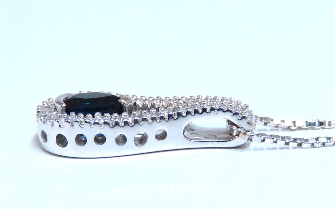 .40ct natural pear shaped sapphire diamonds drop pendant 14kt ** - 4