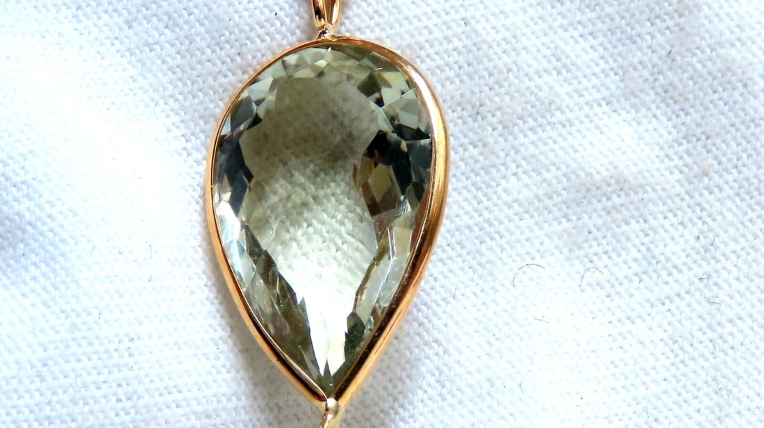 150ct natural purple green amethyst necklace 14kt Gold** - 6