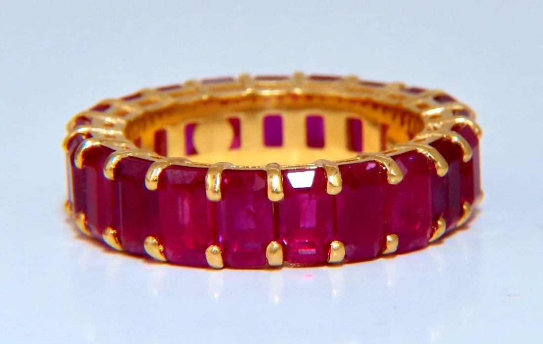Stackable Ruby Diamonds eternity Rings 14kt Natural Vivid Red Stacking 11.36ct** - 5