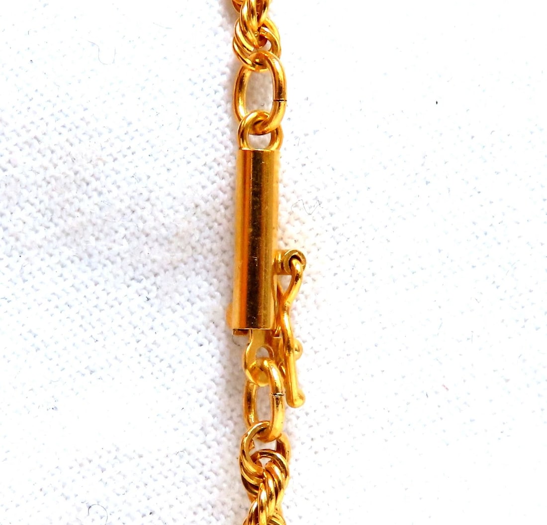 GIA Certified 1.00ct Natural Round Diamond Sapphire Cross Necklace 14kt** - 5