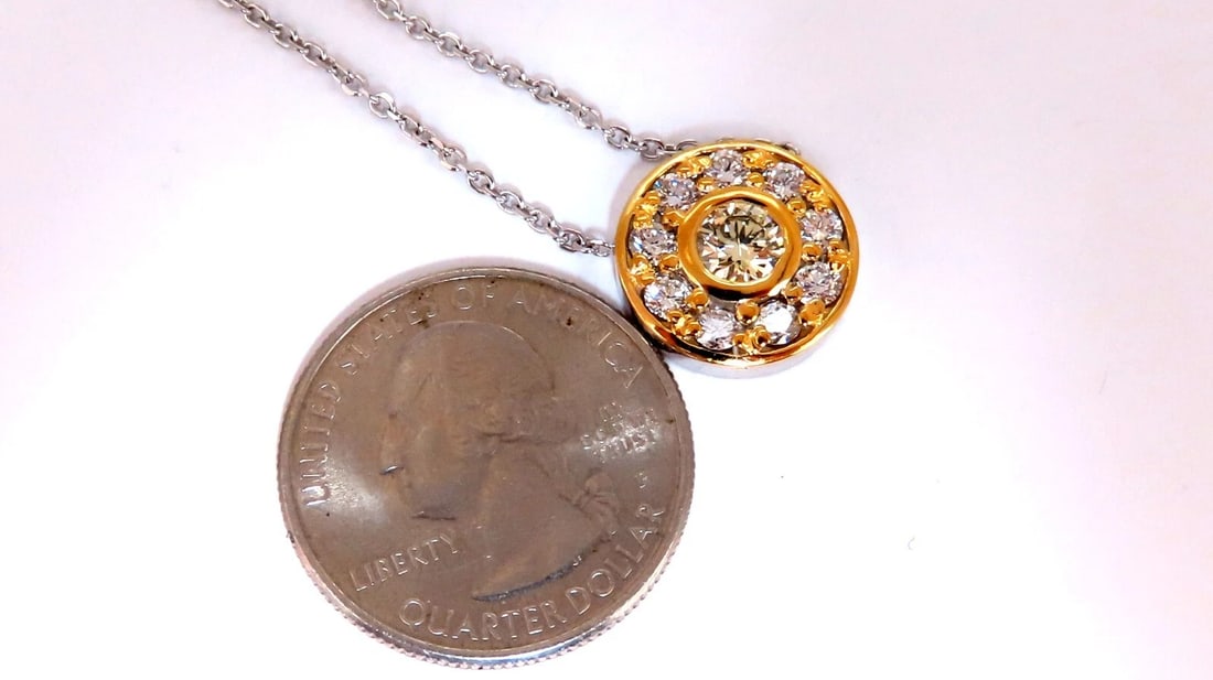 GIA Certified .55ct Diamond Cluster Necklace Circular Revolver** - 6