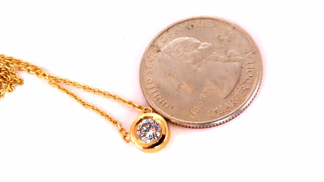 GIA Certified .44ct Diamond Solitaire Necklace G/Vs1** - 6