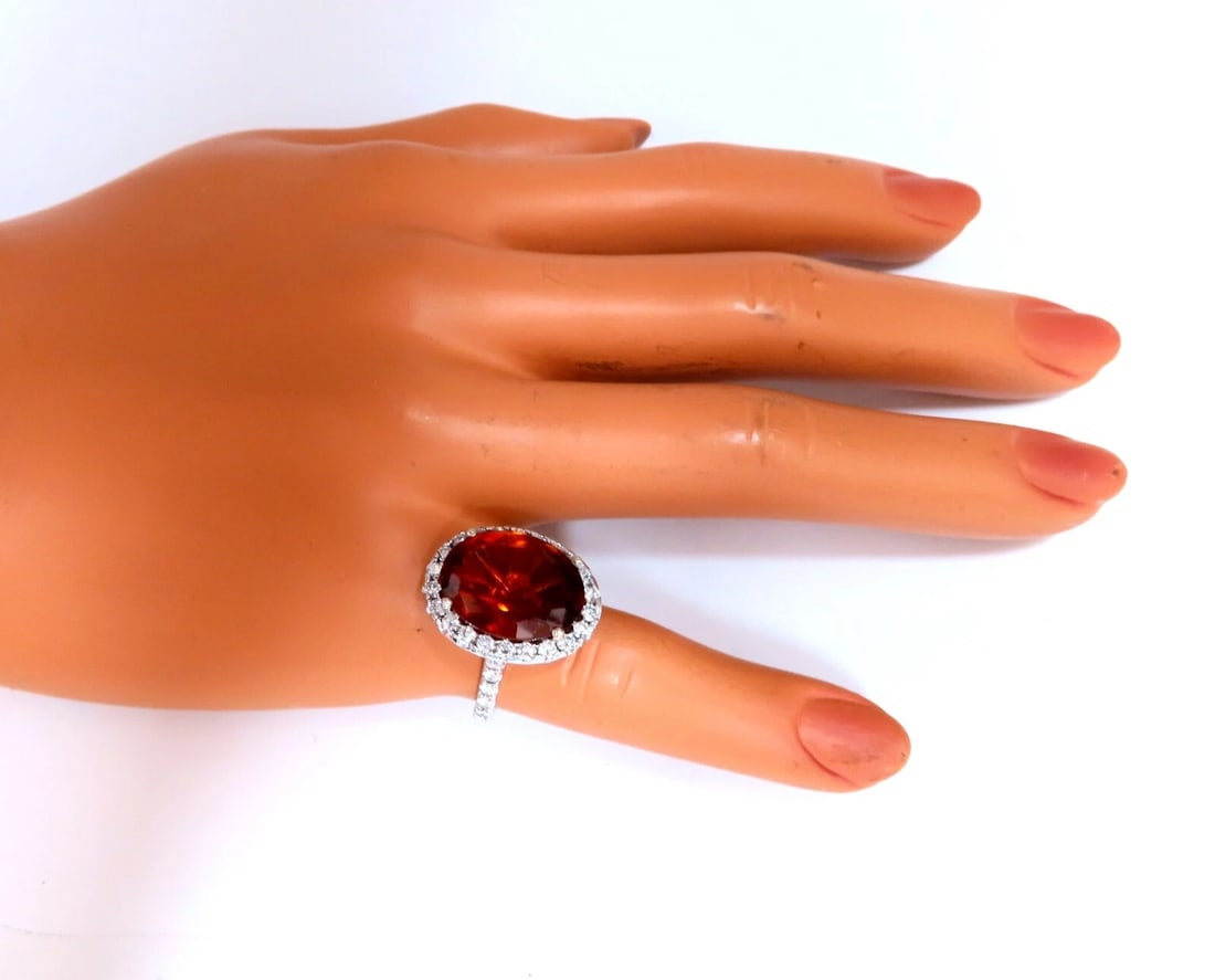 GIA Certified 9.89CT Natural citrine Cluster Ring 14 Karat ** - 5